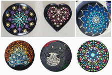 fundraiser, cancer, mandala, stone, dot painting, paint night, nanaimo