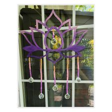 LostArtsClub, suncatcher craft, lotus art, DIY home decor, glass bead craft, light catcher