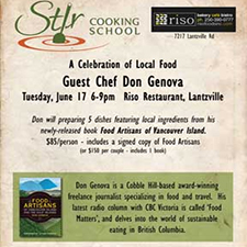 food artisans, vancouver island, cooking class, culinary, Don Genova, local, seasonal