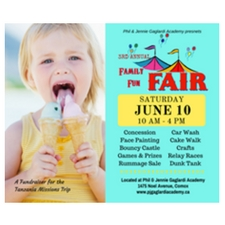 Fair, fun, family, kids, children, games, carnival, food, ice cream, comox, comox valley, school, fundraiser, tanzania
