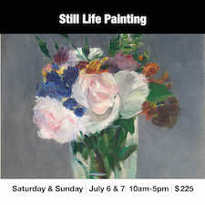 still life painting, flowers manet