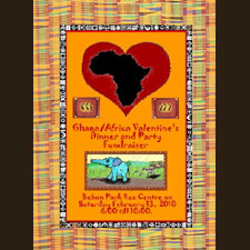 dinner, dancing, drumming, african, ghana, silent auction, benefit, valentine's, concert