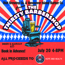 barber, charity, donation, fundraiser, hair cut, beer, Hope and Health