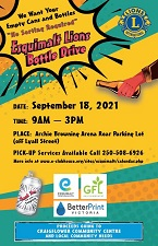 Lions, Bottle Drive, Fundraiser, Community, Non-profit, drive-thru