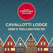Nanaimo Christmas Village logo taking place at Cavallotti Lodge 2060 E Wellington Rd