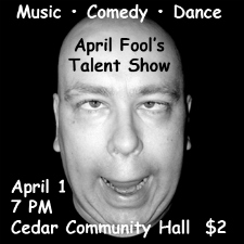 music, talent show, cedar community hall, open mic