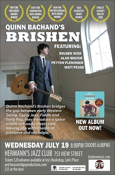 Quinn Bachand, Brishen, Gypsy Jazz, Concert, Live music, Hermann's Jazz Club