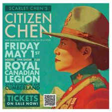 comedy, solo show, stand-up comedy, theatre, live performance, immigration, identity, storytelling, Cumberland, Comox Valley, Vancouver Island, Citizen Chen, Scarlet Chen