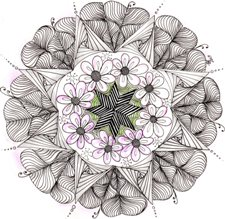Zentangle, Mandala, Zendala, pen drawing, drawing, art