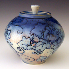 Pottery, ceramic, clay, wheel thrown, Porcelain, hand-made, jar, jar with lid, urn