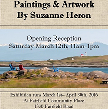 Suzanne Heron, art, exhibit, reception, community, centre, free