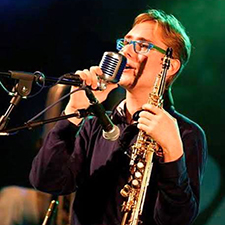 Music, jazz, concert, combo, tenor sax, soprano sax, clarinet, vocals