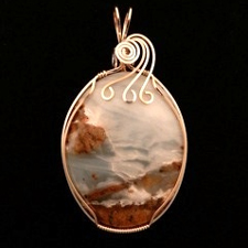 ocean picture, jasper, pendant, jewellery, fundraiser