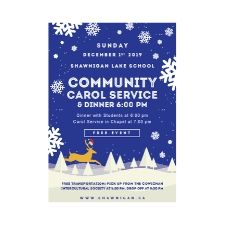 community, carol, singing, friends, family, dinner, school