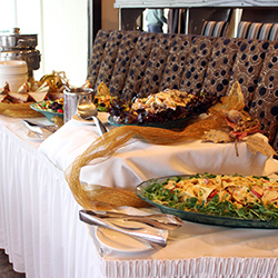 christmas, holiday, lunch, buffet, food, meal, eat, dessert