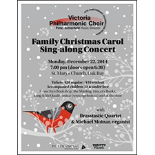 choir, concert, music, Christmas, family, sing-along, Victoria Philharmonic Choir