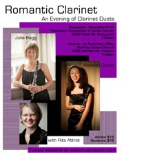 music, concert, recital, clarinet, duet, classical, fun, romantic