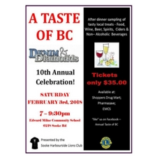Wine tasting, food, EMCS, Sooke Harbourside Lions