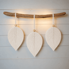 arts, crafts, macrame, leaf-wall-hanging, boho-decor, fiber-art, handmade-decor, lostartsclub