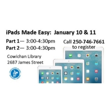 free,tech,tablet,ipad,help,ehelp,library,duncan,cowichan,technology,tutorial,instruction,assistance,guidance,Apple