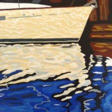 boat, reflections