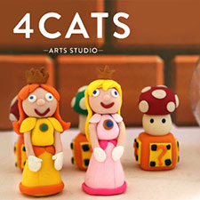 Super Mario, Nintendo, 4Cats, workshop, clay, sculpey, art, kids, family