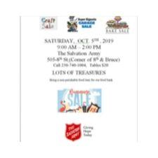 Garage sale, flee market, crafts, food, music, books