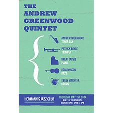 Andrew Greenwood, music, jazz, saxophone, Hermann's, quintet