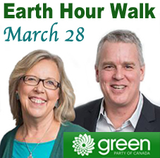Elizabeth May, Glenn Sollitt, Earth Hour Walk, Courtenay