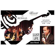 lust life jazz, band, trumpet, sax, swing, funky, feel good music