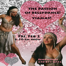 dance, bellydance, belly dance, Courtenay, Valentine's Day, family, licensed, Greek, restaurant, free, multicultural