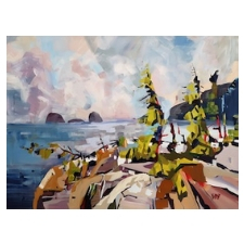 Art, Acrylic, Coast, Colourful
