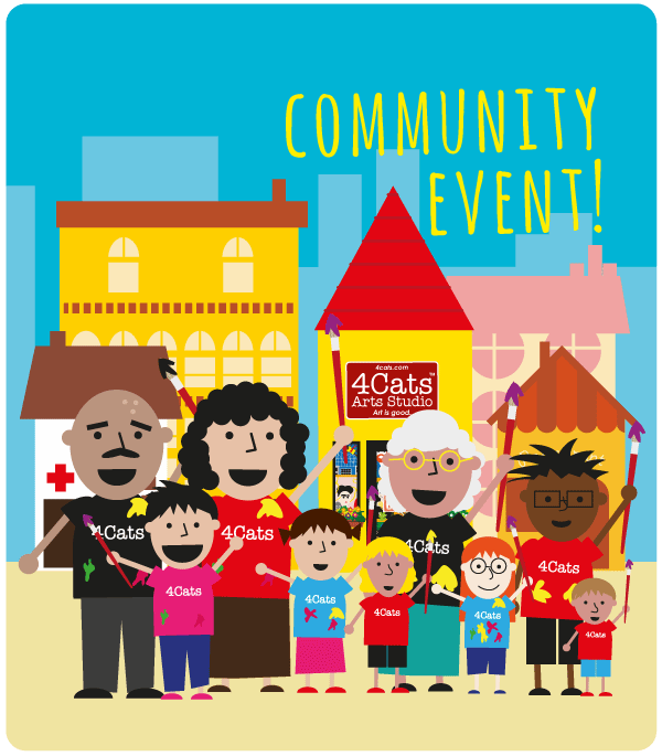 fundraiser, community, kids, art, workshop, painting