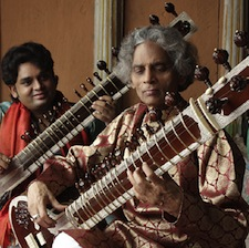 Pandit Shivnath Mishra and Deobrat Mishra on sitar 