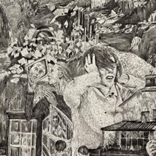 art, art classes, art courses, art school, drawing, pencil, collage, Collage into Drawing