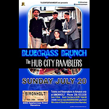 Hub City Ramblers, Bluegrass, Simonholt, Bluegrass Brunch, Guitar, Mandolin, Dobro, Acoustic Bass, Vocal Harmonies