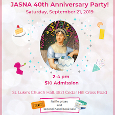 jane austen, victoria, JASNA, Joan Austen-Leigh, anniversary, books, pride and prejudice