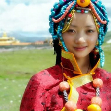 Tibetan, girl, turquoise, amber, costume, ethnic, Tibet
