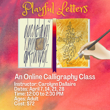 calligraphy, art classes, ladysmith, vancouver island, weekly events