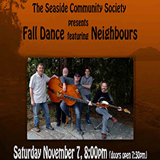 neighbours, costin hall, lantzville, dance, music, community, concert, band