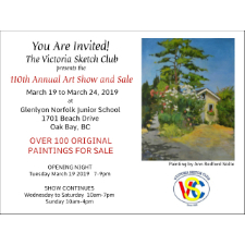 group art show, Victoria Sketch Club, Glen Lyon Norfolk School, Beach Drive