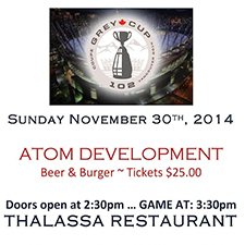 grey cup, beer and burger