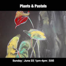 pastel drawing plants