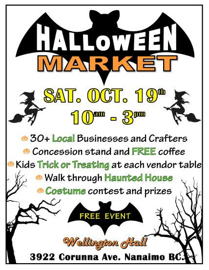 wellington hall, halloween 2019, wellington hall market, market nanaimo, nanaimo, events nanaimo, events, top ten nanaimo, free events nanaimo, things to do, things to do nanaimo, free coffee nanaimo, shopping in nanaimo, places to shop, places to shop nanaimo, kids events nanaimo, kids, family events nanaimo, family event nanaimo, shop local nanaimo, craft fair, craft fair nanaimo, halloween nanaimo, free craft table, free crafts, shopping, deals nanaimo, wellington community association, costume contest, costume contest nanaimo, kids activities, trick or treating, costumes, concession stand, lantzville leggings, haunted house, vancouver island market, vancouver island, mid island events, vancouver island events, community event 