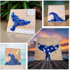 arts, crafts, seaglass, wave, whale-tail, coastal, diy, lostartsclub