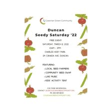 seedy saturday, seeds, duncan, cowichan, plants, community, spring