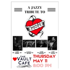 The Vault Cafe, Mom, Mama, Mother, Mother's Day, Jazz, Upright Bass, Saxophone, Flute, Clarinet, Piano, Drums