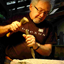 Sculpture, Lee Gass, Quadra Island, carving, studio tour, 