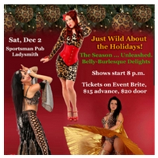 burlesque, bellydance, dance, performance, belly dance, Ramona, holidays, christmas, pubs, nightlife, entertainment, music