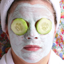 spa, relax, cucumber, facial, mask, treatment